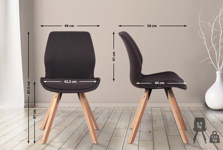 Image du produit CLP Chaise Luna tissu, noir