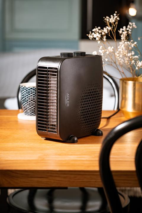 Actual product image Adler Heater AD 7725b Fan heater, 2000 W, Number of power levels 2, Juodas (2000 W)