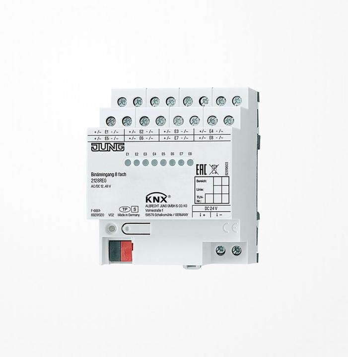 Actual product image JUNG Binary input KNX REG 4TE LED 8f 2128REG