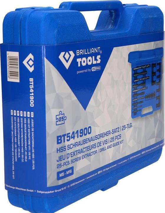 Actual product image Brilliant Tools Screw extractor / drill and guide kit, 25 pcs