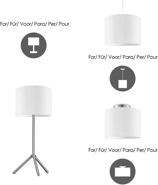 Produktbild Home Collection Stoff-Lampenschirm Zylinder 25cm