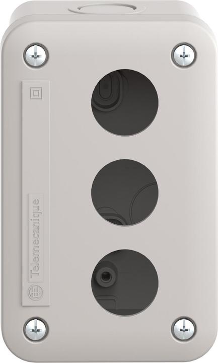 Produktbild Schneider Electric Valdymo kabina tuščia, tuščia, pilka, 3 išpjovos, IP54, 22 mm XALE3 XB7