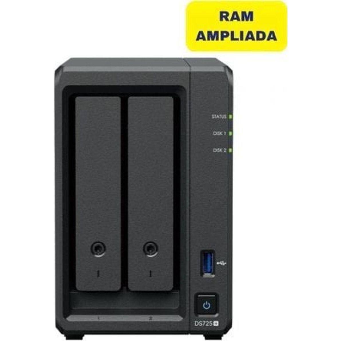 Synology NAS-Netzwerk-Speicher DS725+/32G Schwarz AMD Ryzen R1600, NAS, Schwarz