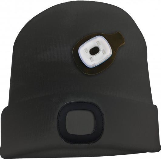 Produktbild Velamp Mütze mit LED-Frontleuchte, Strickmütze mit LED-Licht ideal zum Joggen, Campen, Arbeiten, Spazieren (100 lm)