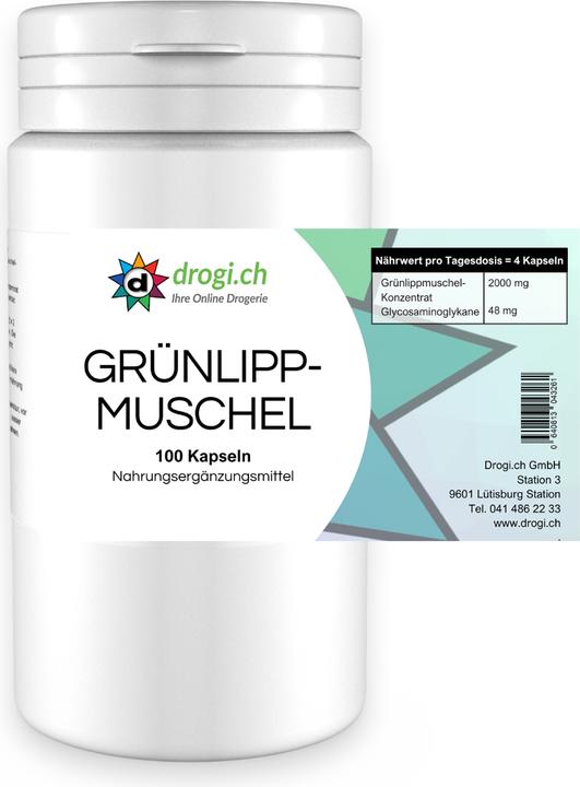 Nutritional values and ingredients Drogi Grünlippmuschel (100 pcs., Capsules)