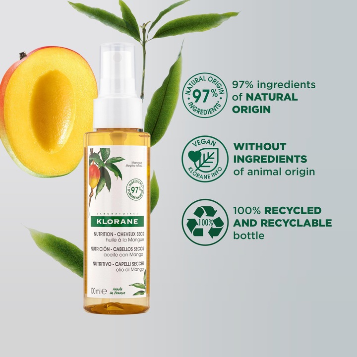 Immagine prodotto Klorane Olio nutriente per capelli al mango (100 ml)