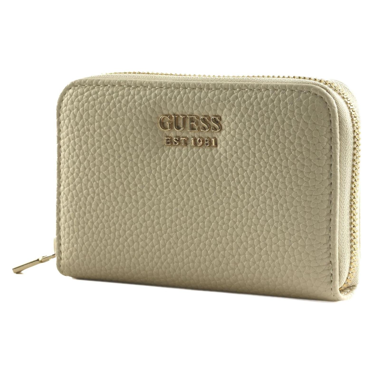Guess, Damen, Portemonnaie, Geldbörse Brenton, Weiss, Beige