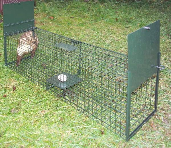 Produktbild Garten Meister Lebendfalle "2" für Marder, Ratten etc. zwei Eingänge - 103 x 27 x 27 cm