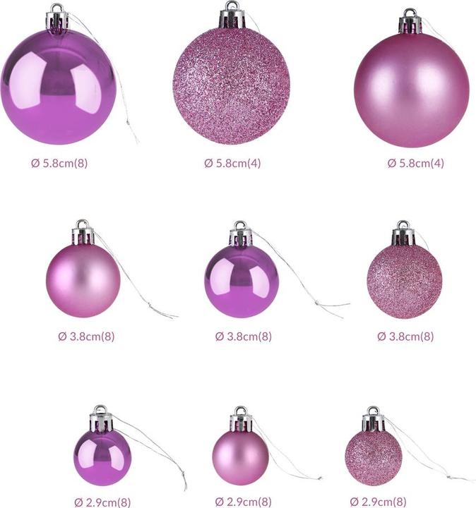 Image du produit Deuba Décorations pour l'arbre de Noël 77 pcs (77 -pièce)
