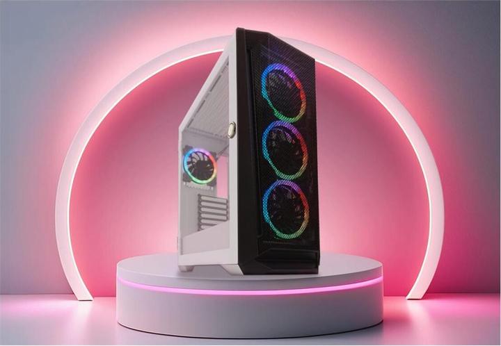 Image du produit LC-Power Boîtier Gaming 805BW Holo-1 X RGB noir/blanc retail (ATX, mATX, Mini-ITX)