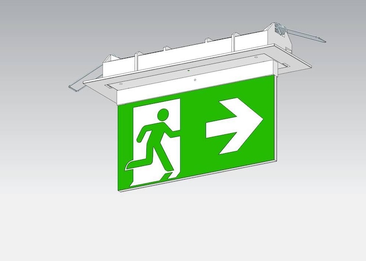 Actual product image Beltrona MEXM82506ZB LED emergency escape route lighting recessed ceiling mounting