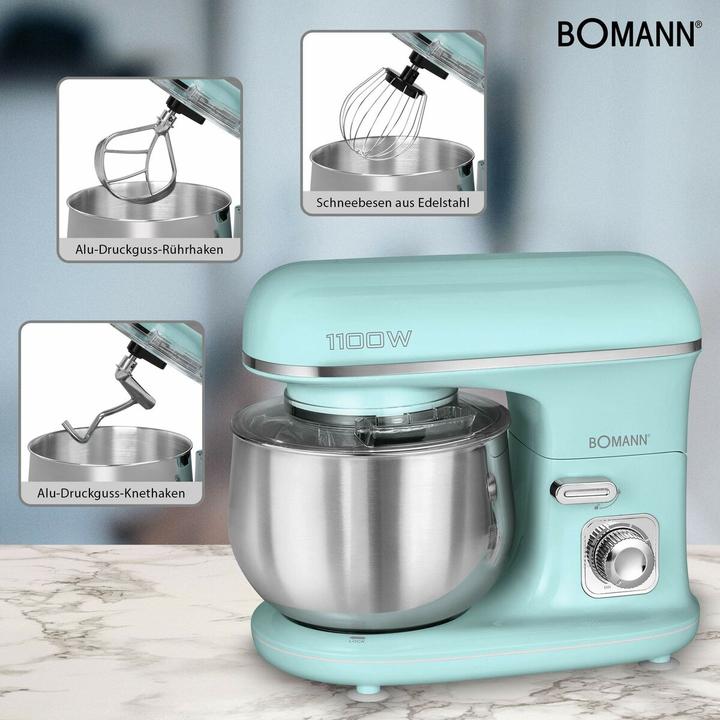 Image du produit Bomann KM 6030 CB Robot de cuisine couleur menthe (1100 W)