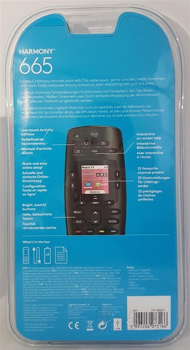 Produktbild Logitech Harmony 665 (Universal Fernbedienung, Infrarot)