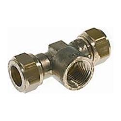 Aalberts, Rohrverbindungstechnik, Tee 18- 3/4 -18 MM M/mf. - Kompressions Fittings