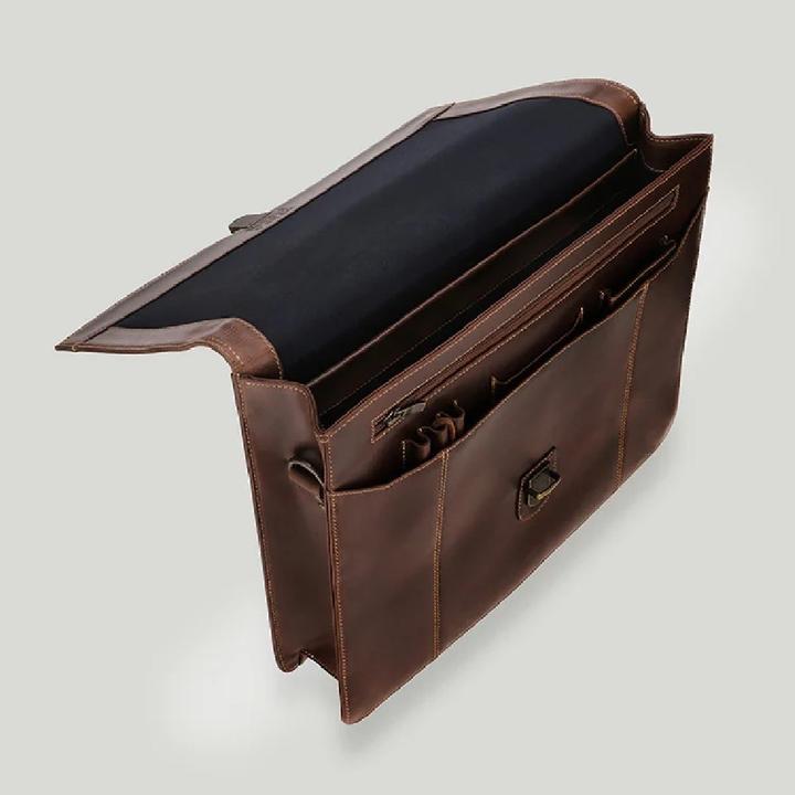 Actual product image Buckle & Seam Sierra briefcase brown/blue (16")