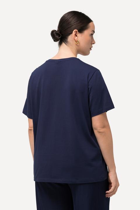 Actual product image Ulla Popken Wave Front Print Stretch Tee (46, 48)