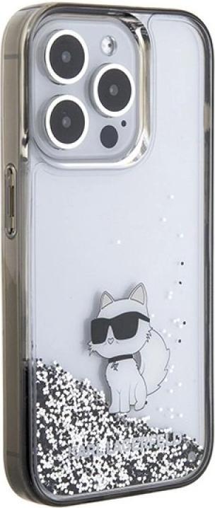 Produktbild Karl Lagerfeld KLHCP15XLKCNSK iPhone 15 Pro Max 6.7" transparent hardcase Liquid Glitter Choupette (Apple iPhone 15 Pro Max)