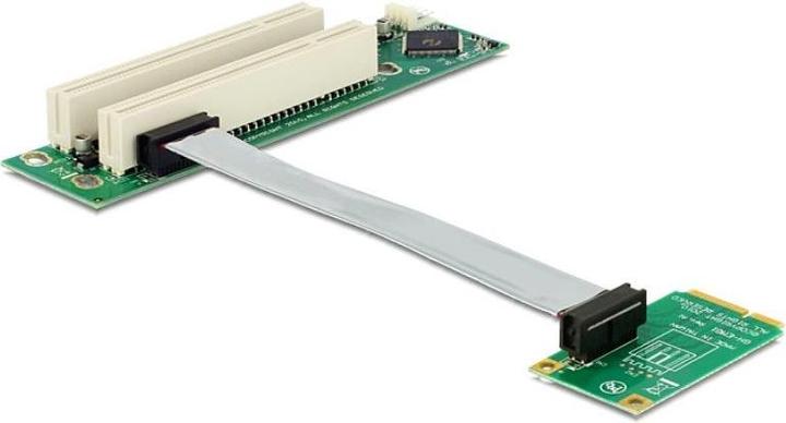Produktbild Delock Riser Karte Mini PCI Express > 2 x PCI 32 Bit mit flexiblem Kabel links gerichtet