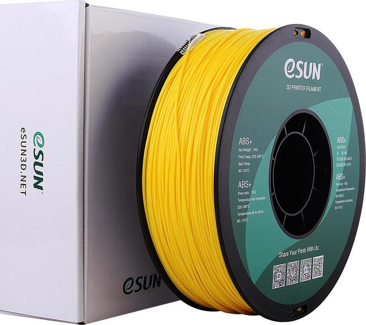 Productafbeelding eSUN ABS+ 1,75mm Geel 1kg 3D Filament (ABS, 1.75 mm, 1000 g, Geel)