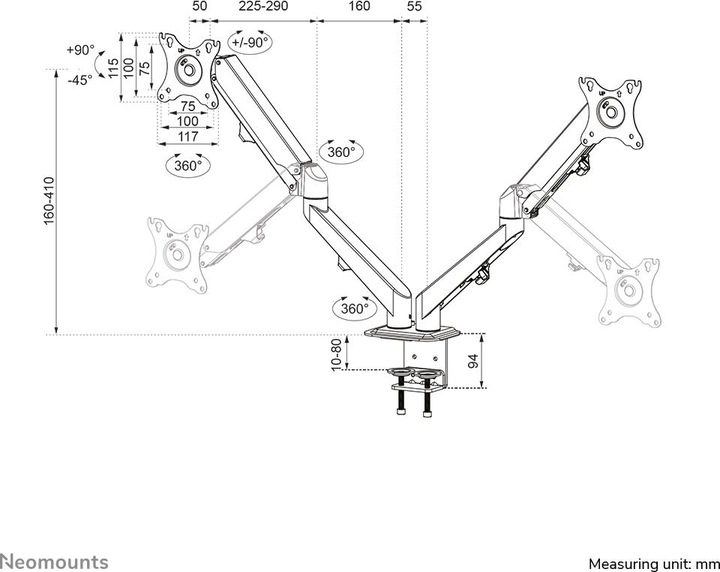Image du produit Neomounts DS70-700BL2 (Tables, 27.01")