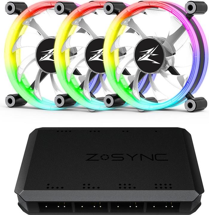 Zalman 120mm ZM-LF120 ARGB Triple Pack avec contrôleur (120 mm, 3 x)