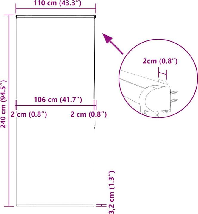 Produktbild vidaXL Duschrollo (110 x 240 cm)
