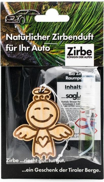 ZNatur Zirben Holz Arvenholz Autoduft Aufhänger Anhänger Geschenk Deko mit Gravur Schutzengelchen No