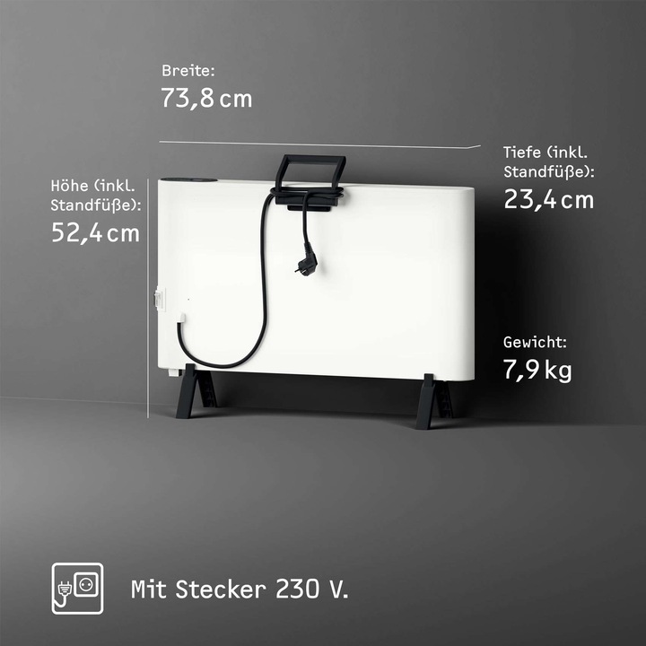 Produktbild Stiebel Eltron Elektroheizung engergiesparend, Standgerät CNS 2000 Plus LCD move, 2 kW für ca. 25 m², TÜV geprüft (2000 W)