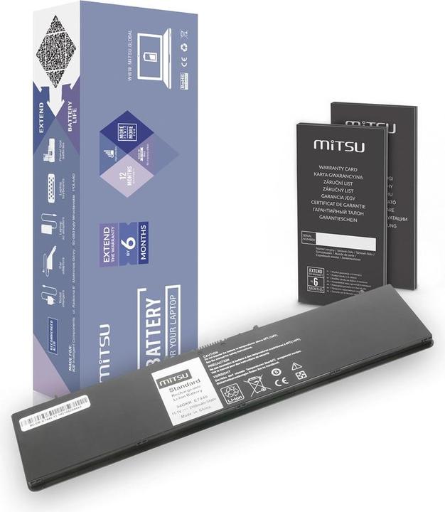 Image du produit Mitsu Batterie pour Dell Latitude E7440 3100 mAh (34 Wh) 11 1 - 10 8 Volt (3 cabines, 3400 mAh)