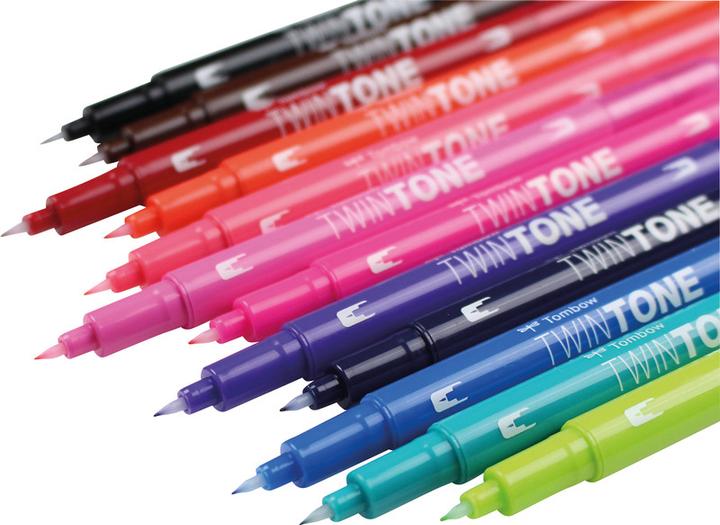 Produktbild Tombow Marker TwinTone helle Farben (12x)