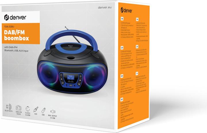 Image du produit Denver TDB-212BU (DAB+ DAB, FM, Bluetooth)
