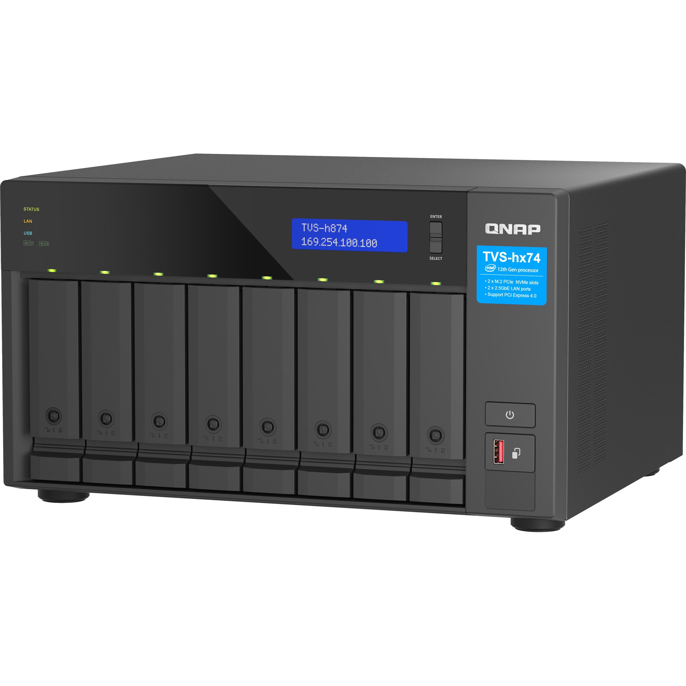 QNAP TVS-H874T-I7-32G (0 TB), NAS, Schwarz