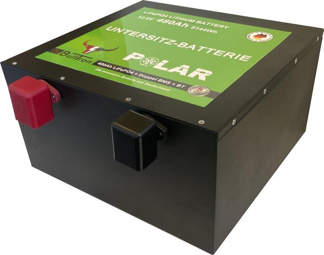 Actual product image Bulltron Under-seat battery Polar 480 Ah LiFePO4 12.8 V battery with double BMS, Bluetooth app, current bal (12.80 V, 480 Ah)