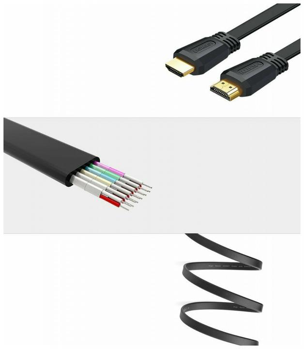 Produktbild Ugreen HDMI 2.0 Flachband 4K 1080p vergoldet (1.50 m, HDMI, 2.0)