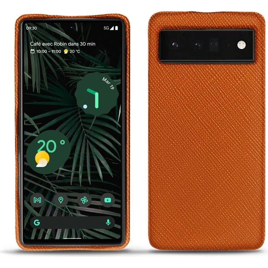 Noreve Lederschutzhülle (Google Pixel 6 Pro), Smartphone Hülle, Orange
