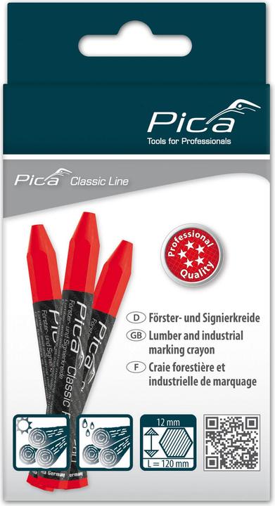 Immagine prodotto Pica Forester's/Signing Chalk Classic PRO 590 in carta rossa (Rosso, 12 x)