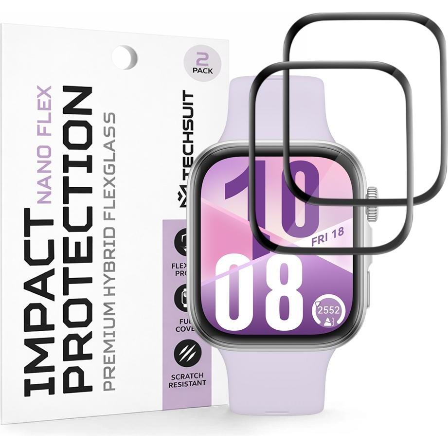 Techsuit - Nano Flex (2 pack) - Huawei Watch Fit 4 - Black, Accessori per smartwatch, Nero