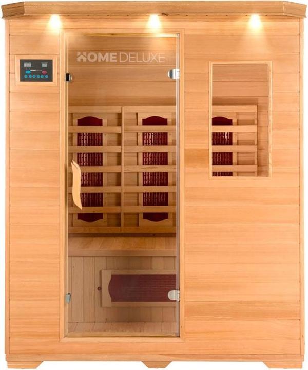 Actual product image Home Deluxe Infrared cabin IKENNA L - 153x110cm for 3 persons - Infrared cabin with 2400 Watt