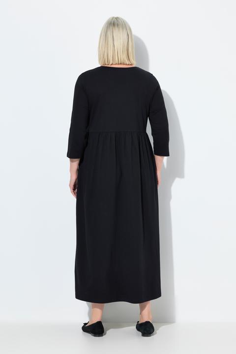 Image du produit Ulla Popken Robe en jersey, coupe évasée. Col tunisien et manches 3/4 (54)