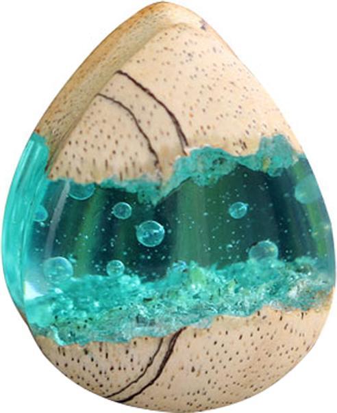 Immagine prodotto Star Piercing Spina svasata Ocean Epoxy aqua Tamarind Wood (senza ottone, Organico)