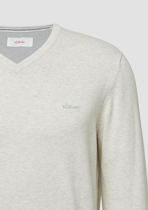 Produktbild S.Oliver Strickpullover Strickpullover mit Logo-Stickerei (3XL)