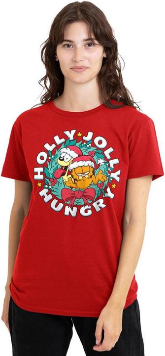 Actual product image Garfield Womens/Ladies Holly Jolly Hungry Odie Christmas T-Shirt (XXL)