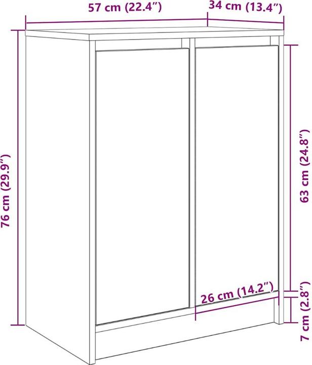Immagine prodotto vidaXL Schuhschrank (57 x 34 x 76 cm)