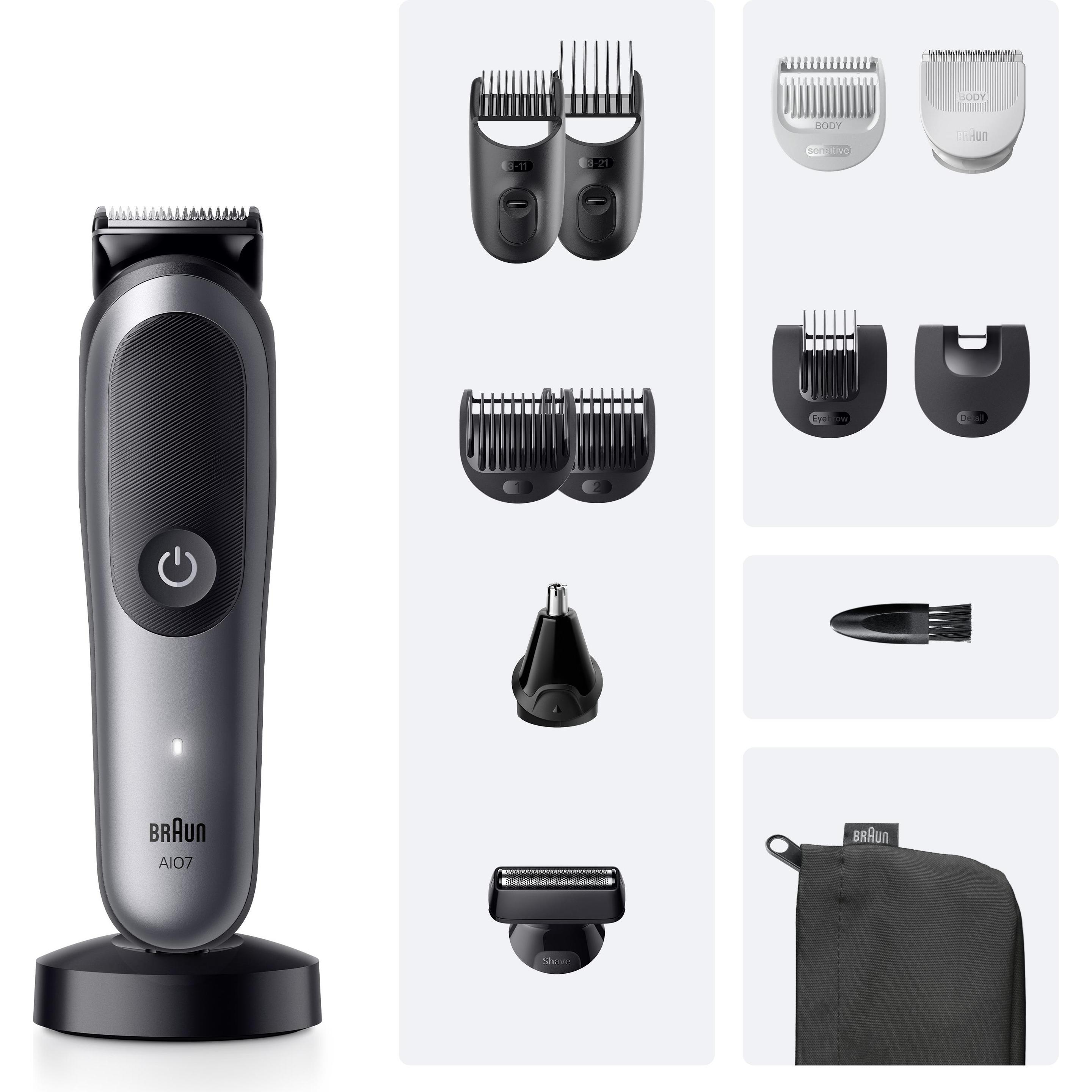 Braun Grigio Regolabarba + Tagliacapelli, All-In-One Series 7
