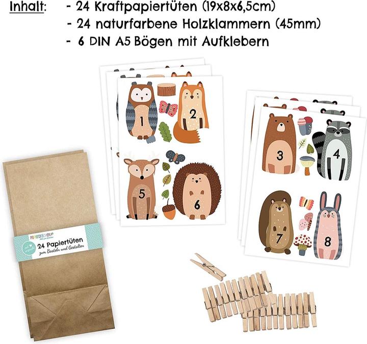 Actual product image Papierdrachen Forest animals