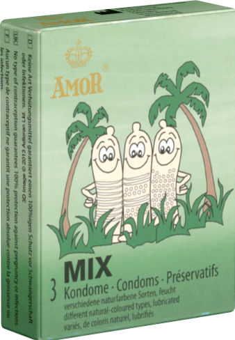 Amor Mix" di 3 preservativi stimolanti con texture differenti (3 pz.)