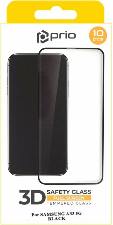 Actual product image prio 10x 3D Tempered Glass Screen Protector Film for Samsung A33 5G black (10 pcs., Samsung Galaxy A33 5G)