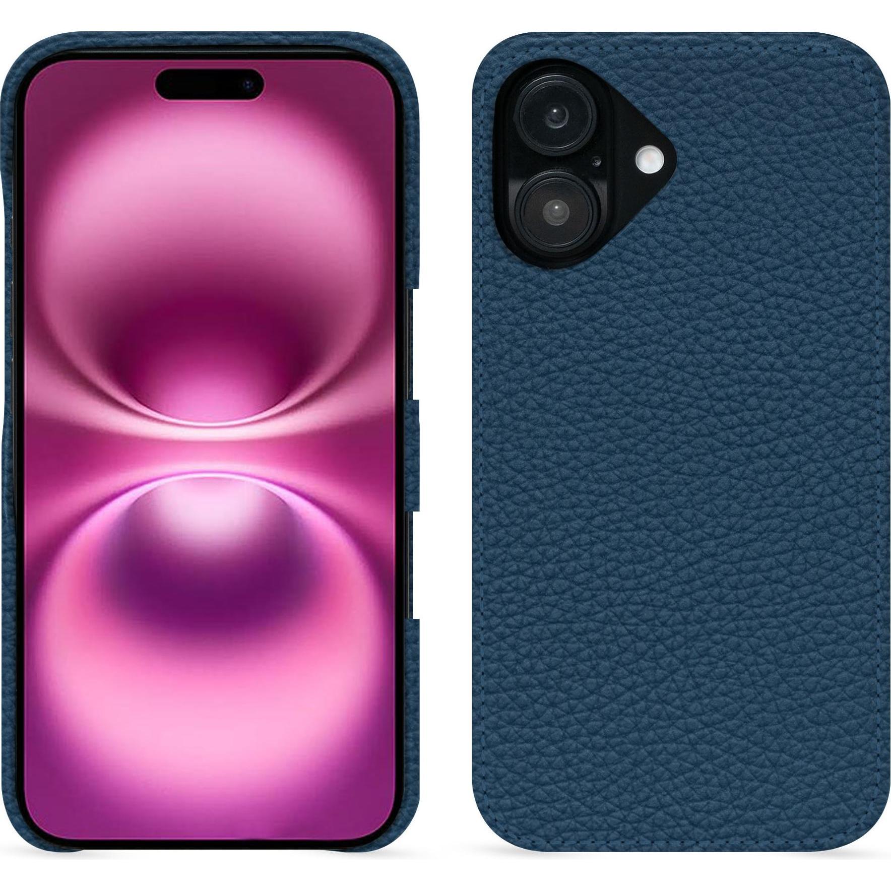 Noreve Lederschutzhülle (Apple iPhone 16 Plus), Smartphone Hülle, Blau