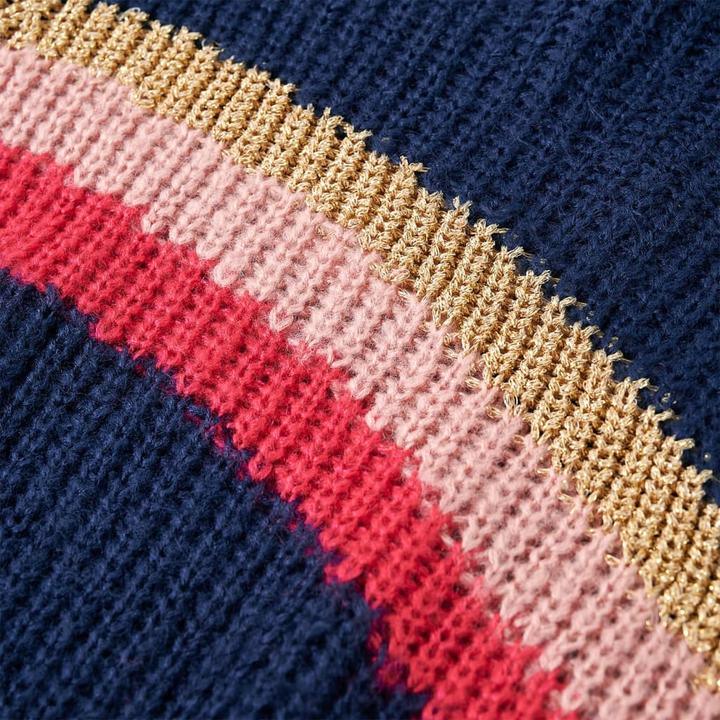 Produktbild vidaXL Kinderpullover Gestrickt Marineblau 128,Material: 67 (128)