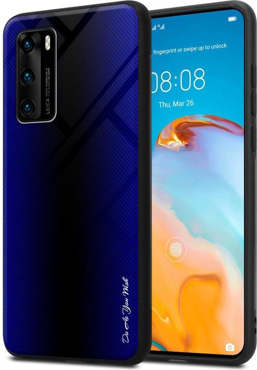 Actual product image Cadorabo TPU Striped Glass Cover (Huawei P40)